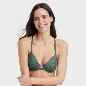 Auden Lace Racerback Bra NWT Sage Green
